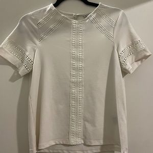H&M Cream Blouse Short Sleeve